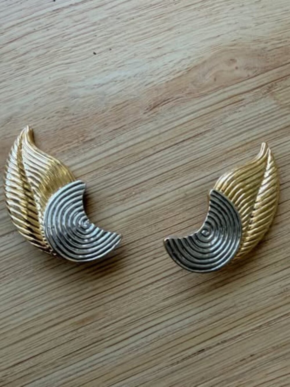 Vintage Two-Tone Ear Climber Earrings
